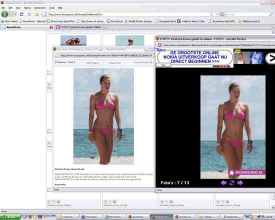 Links Bruno Press - Rechts Showbiznewz.nl - Doutzen Kroes (Klik voor vergroting)